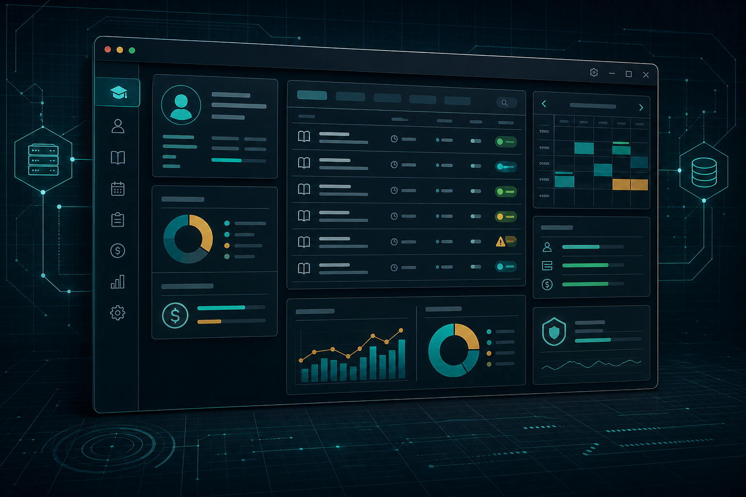 Technical interface concept for the college enrollment system